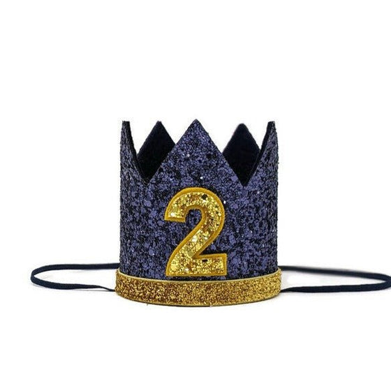 Navy Glitters Crown - Magnolia BabyParty Hat