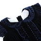 Navy Velour Flutter Dress - Magnolia BabyDress