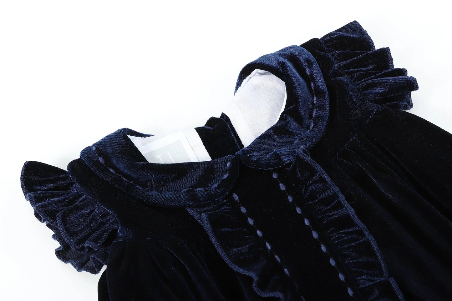 Navy Velour Flutter Dress - Magnolia BabyDress