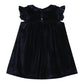 Navy Velour Flutter Dress - Magnolia BabyDress