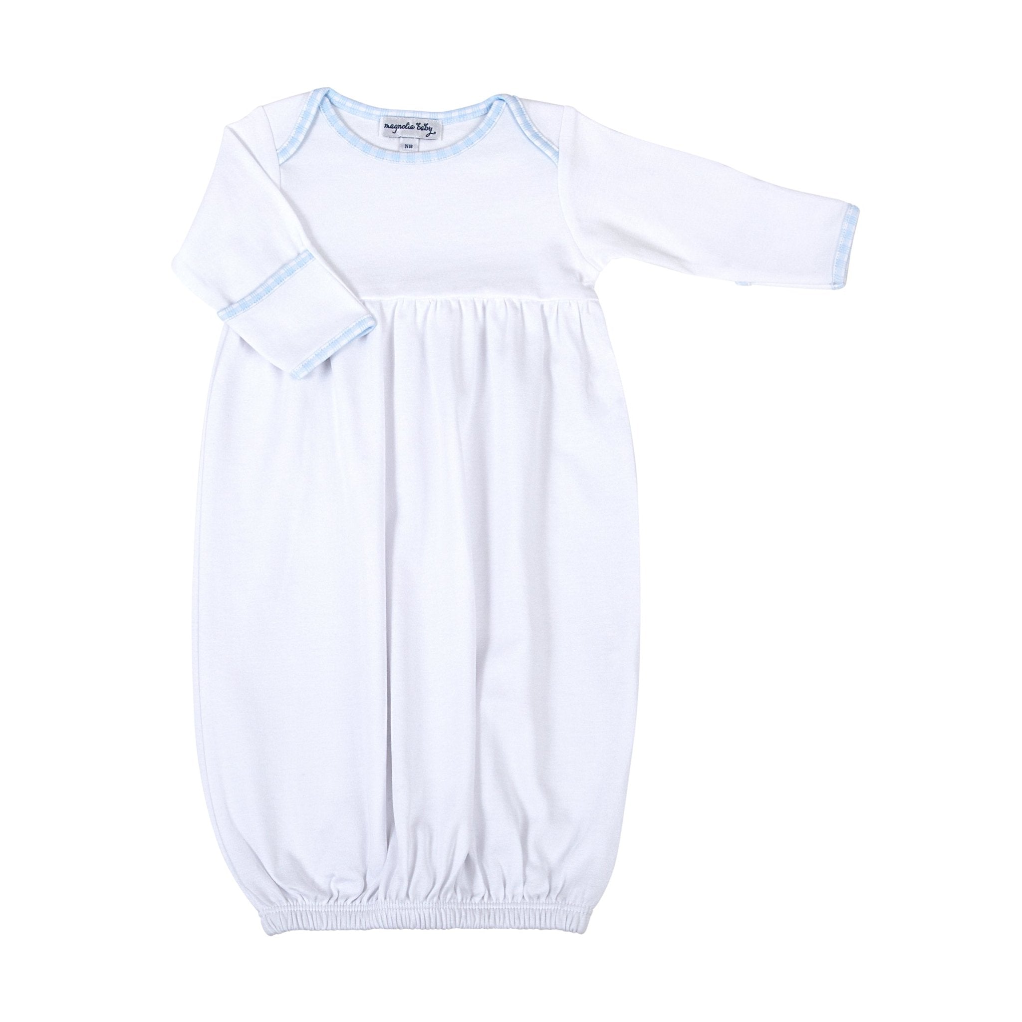 New Beginnings Gathered Gown - Blue - Magnolia BabyGown
