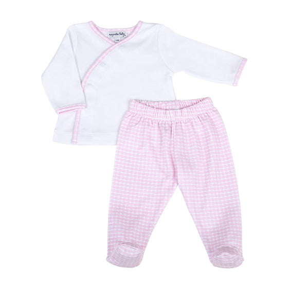 New Beginnings Kimono Footed Pant Set - Pink - Magnolia Baby2pc Pant Set