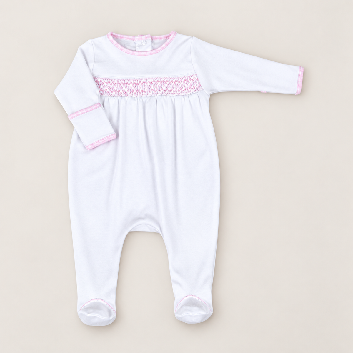 New Beginnings Smocked Footie - Pink
