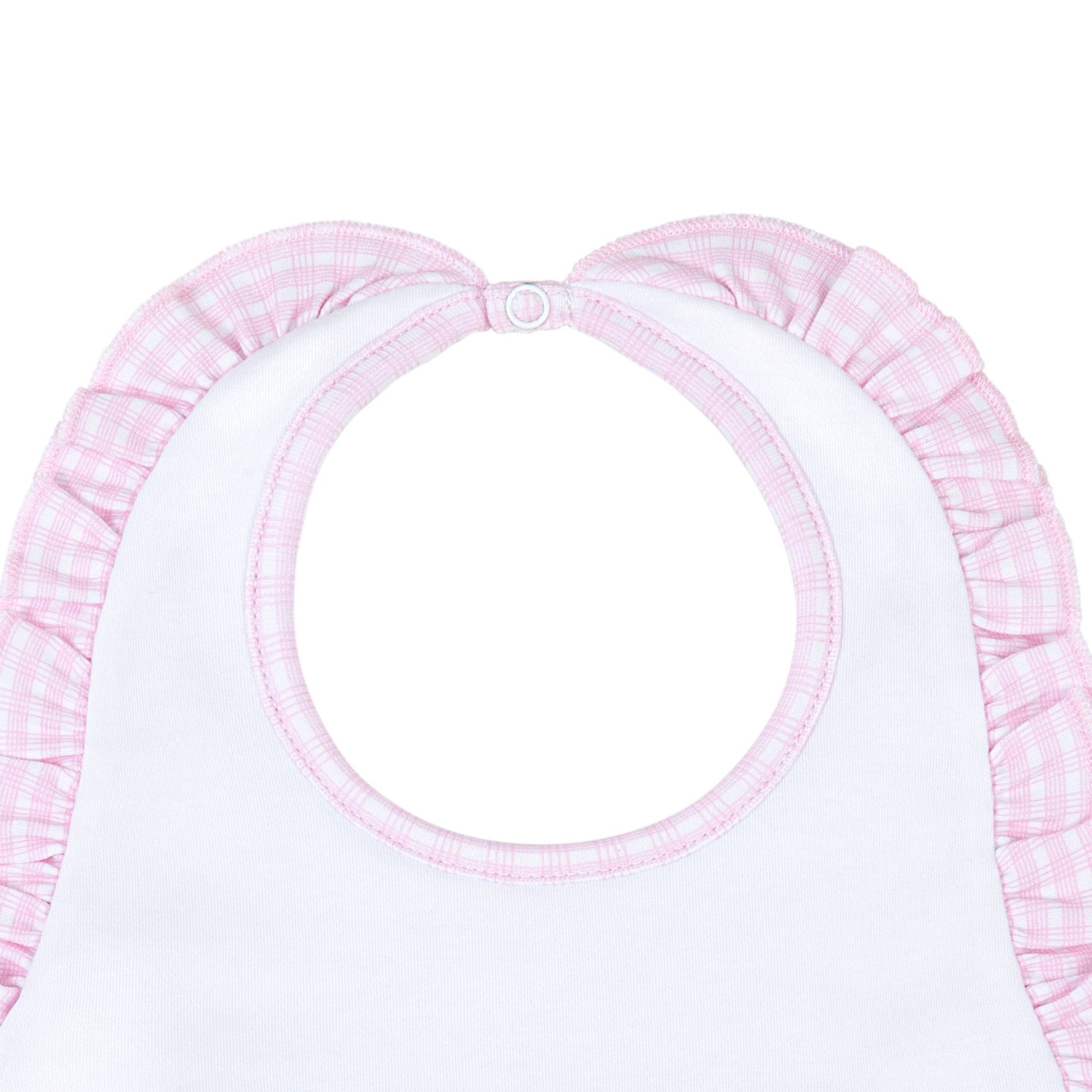 New Beginnings Ruffle Bib - Pink - Magnolia BabyBib