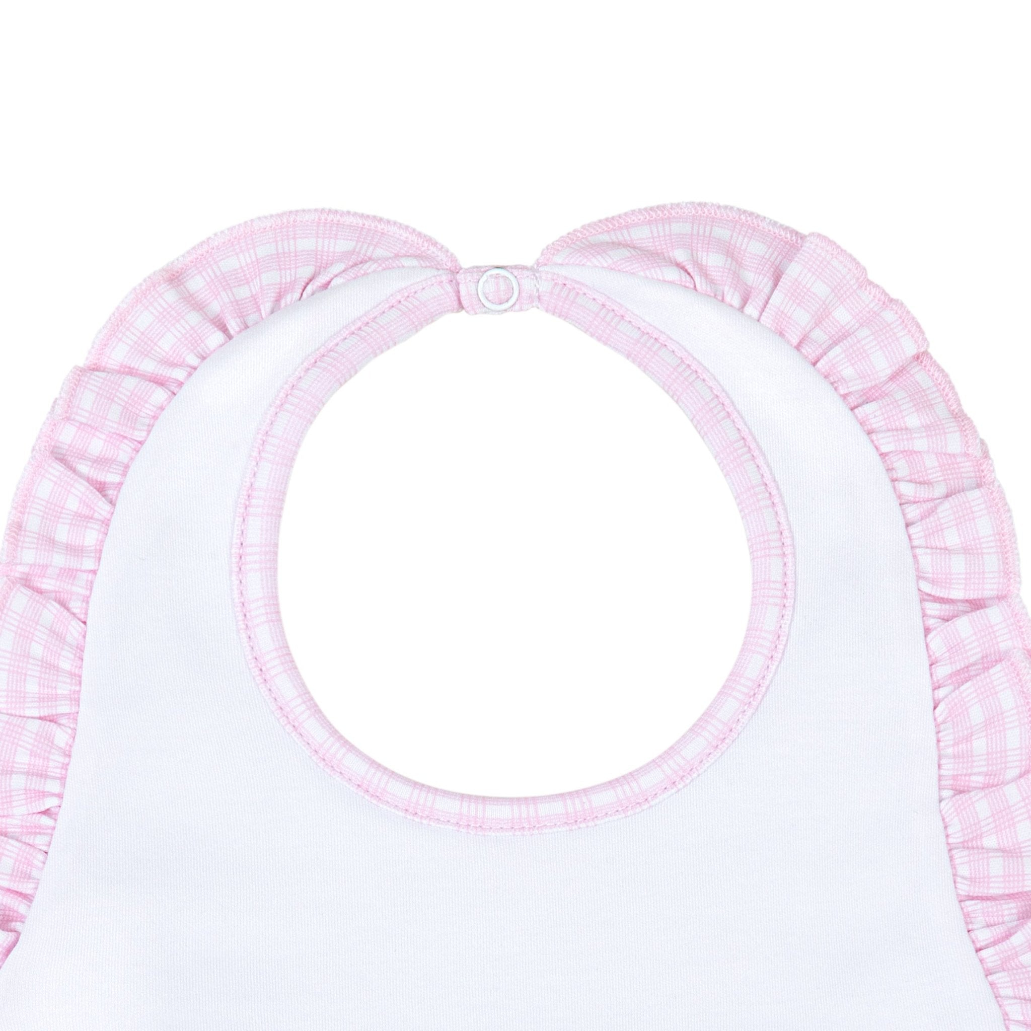 New Beginnings Ruffle Bib - Pink - Magnolia BabyBib