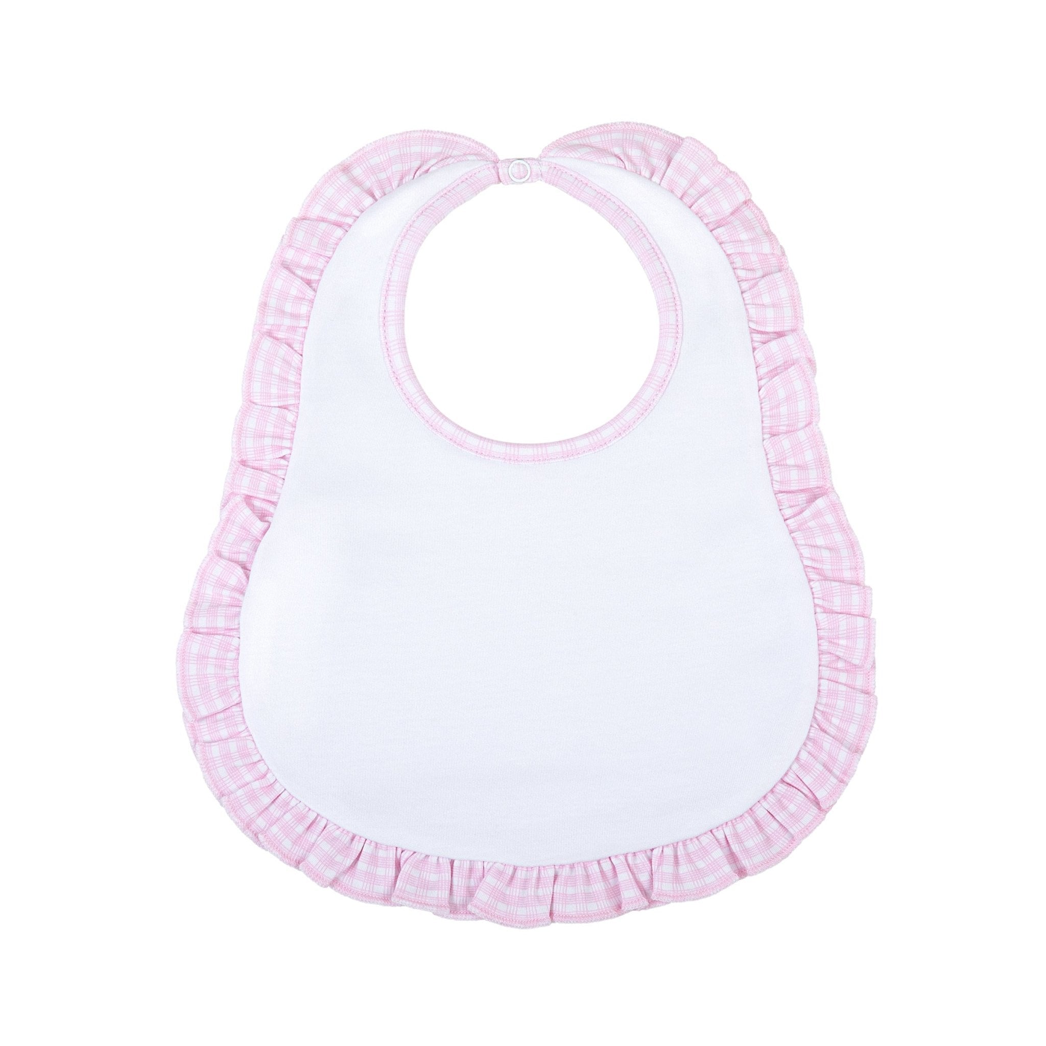 New Beginnings Ruffle Bib - Pink - Magnolia BabyBib