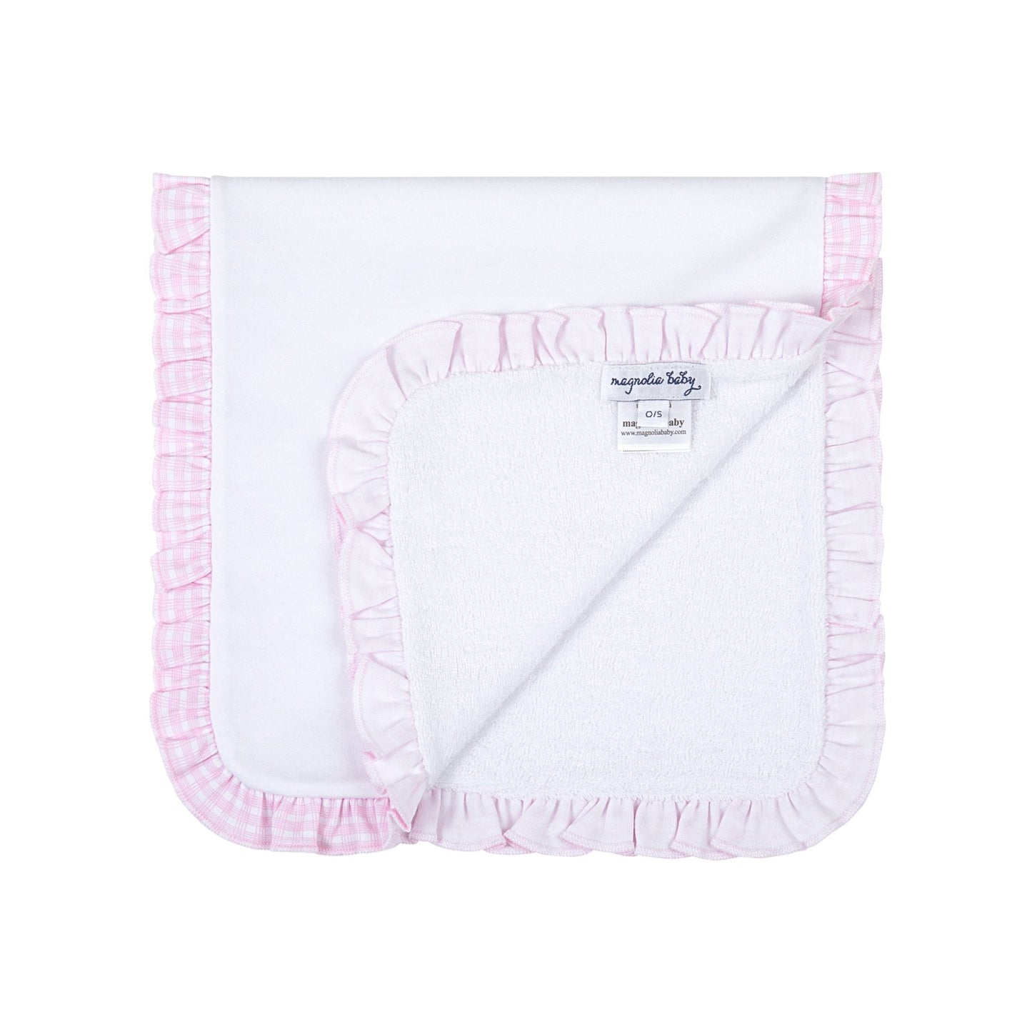 New Beginnings Ruffle Burp Cloth - Pink - Magnolia BabyBurp Cloth