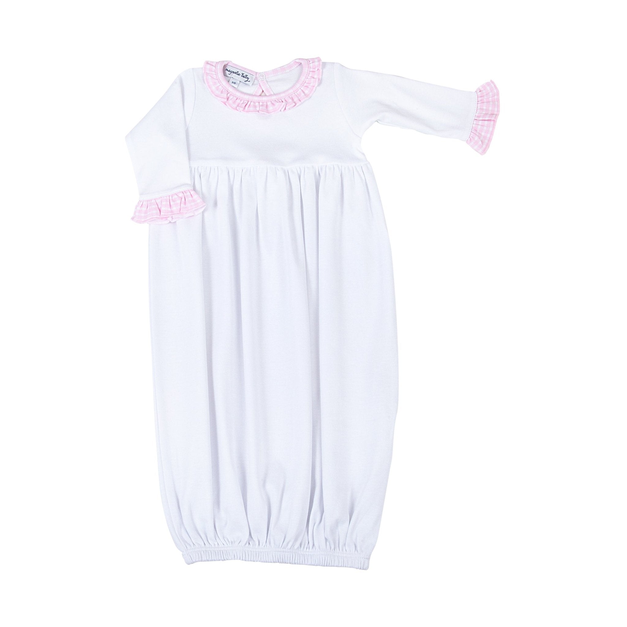 New Beginnings Ruffle Gathered Gown - Pink - Magnolia BabyGown