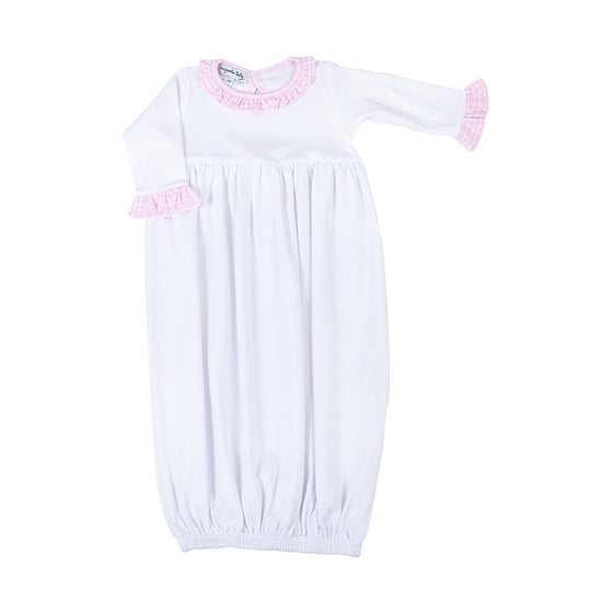 New Beginnings Ruffle Gathered Gown - Pink - Magnolia BabyGown