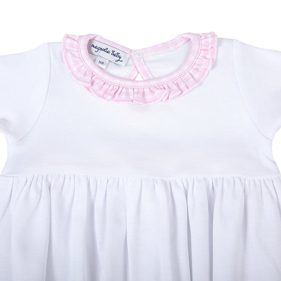 New Beginnings Ruffle Gathered Gown - Pink - Magnolia BabyGown