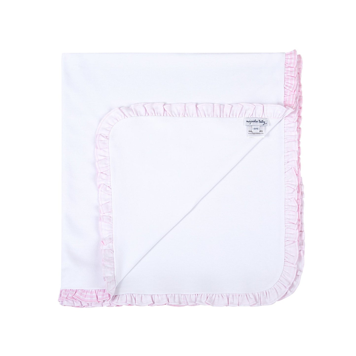 New Beginnings Ruffle Receiving Blanket - Pink - Magnolia BabyReceiving Blanket