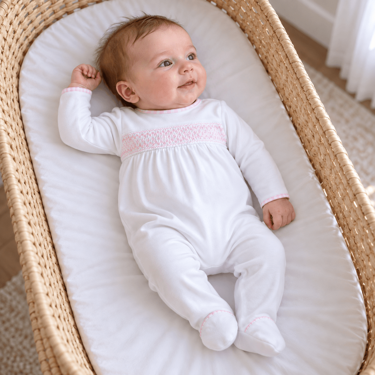 Magnolia Baby_New Beginnings Smocked Footie - Pink_1