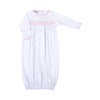 New Beginnings Smocked Gathered Gown - Pink - Magnolia BabyGown