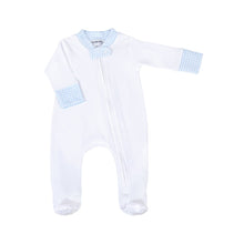  New Beginnings Zip Footie - Blue - Magnolia BabyFootie