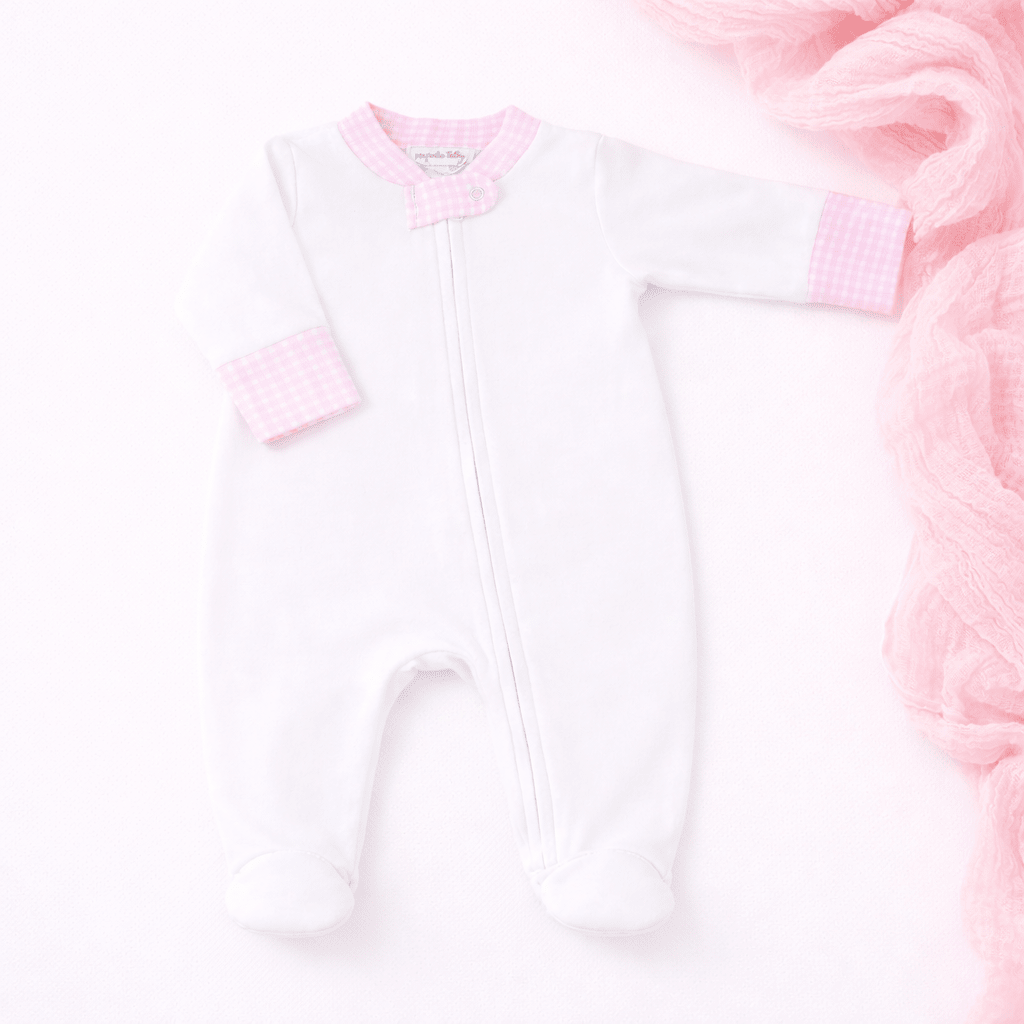 New Beginnings Zip Footie - Pink - Magnolia BabyFootie
