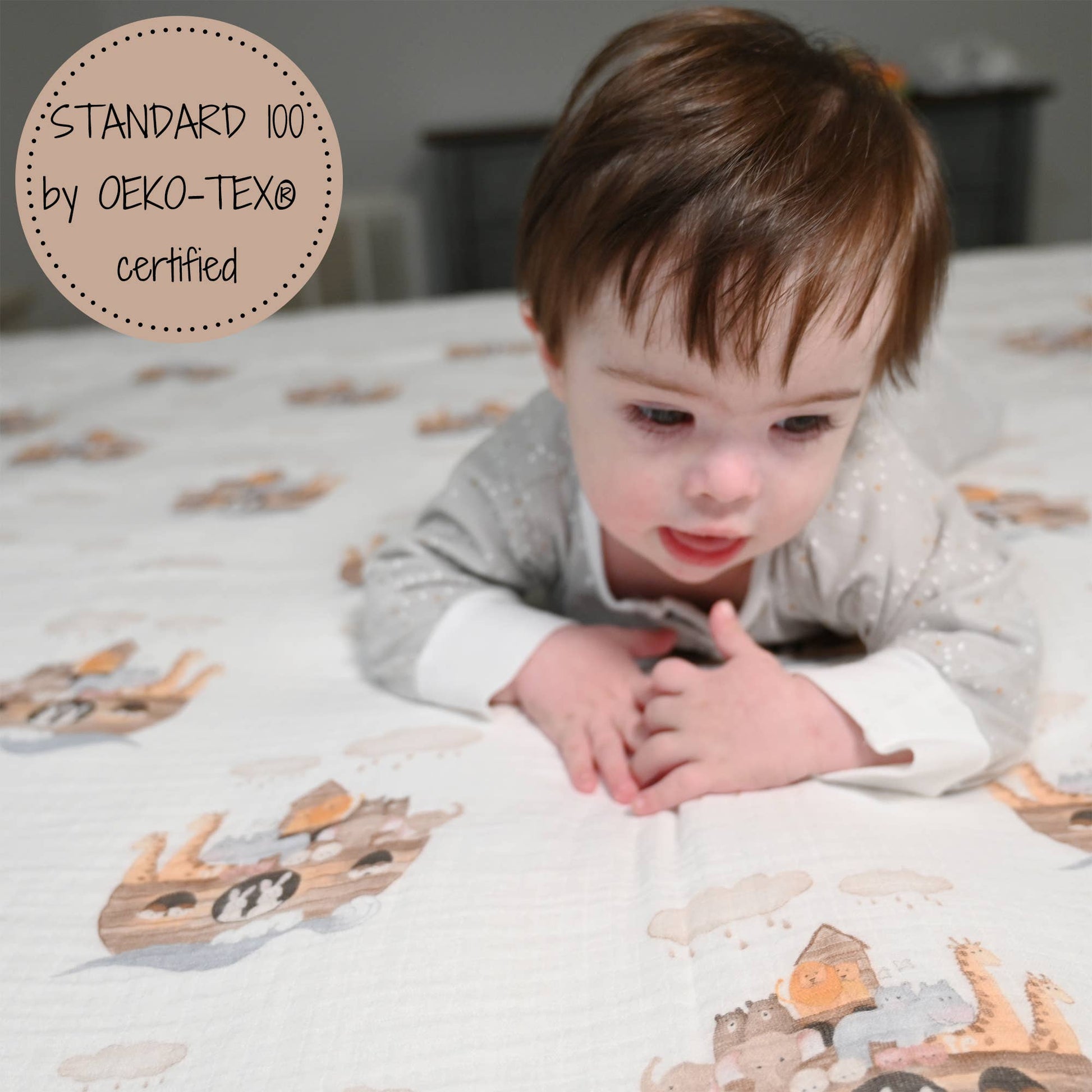 Noah's Ark Cotton Muslin Swaddle Blanket - Magnolia BabySwaddle Blanket