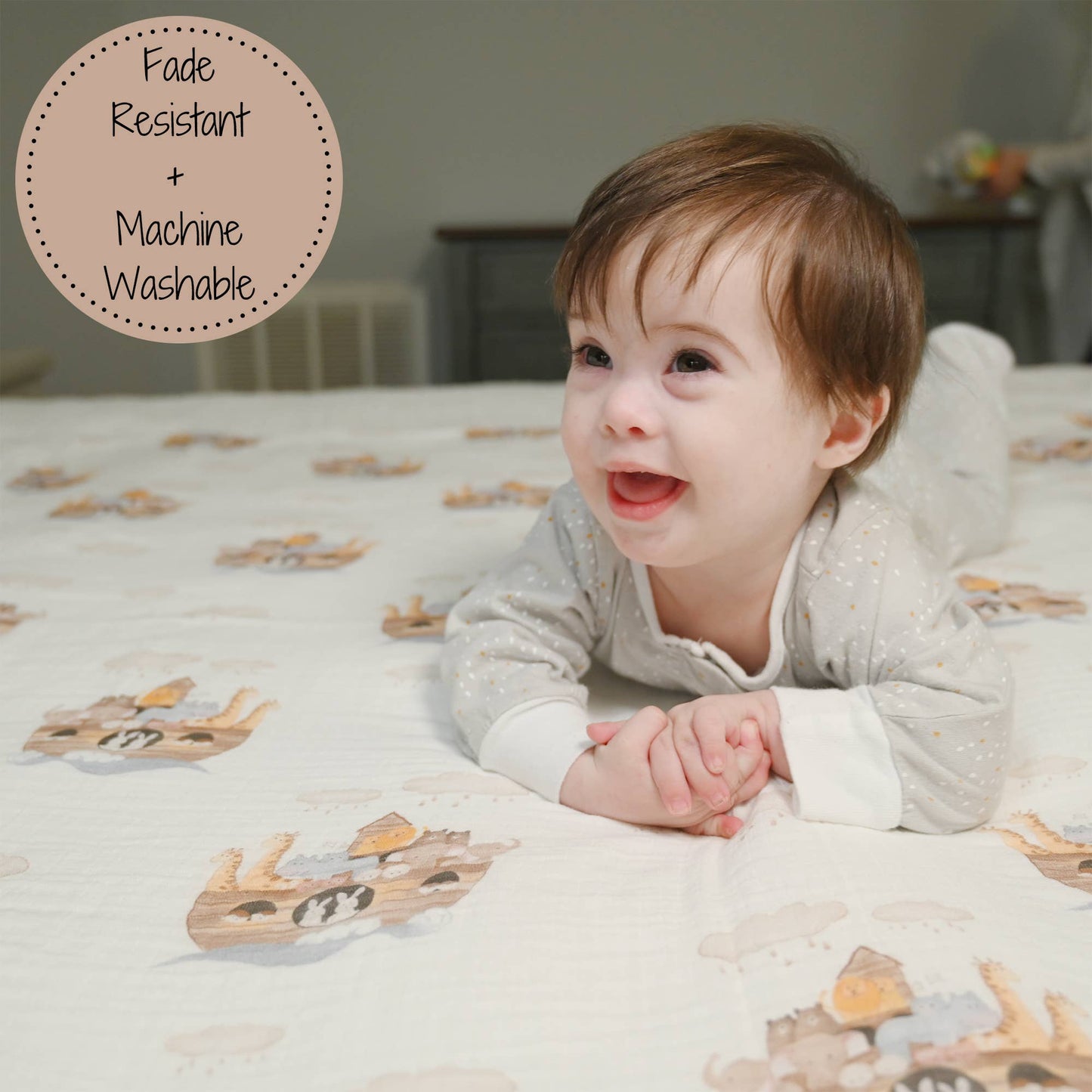 Noah's Ark Cotton Muslin Swaddle Blanket - Magnolia BabySwaddle Blanket