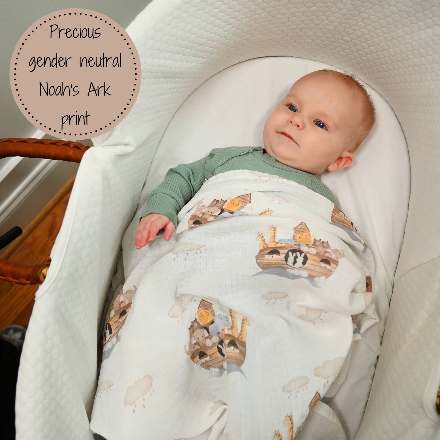 Noah's Ark Cotton Muslin Swaddle Blanket - Magnolia BabySwaddle Blanket