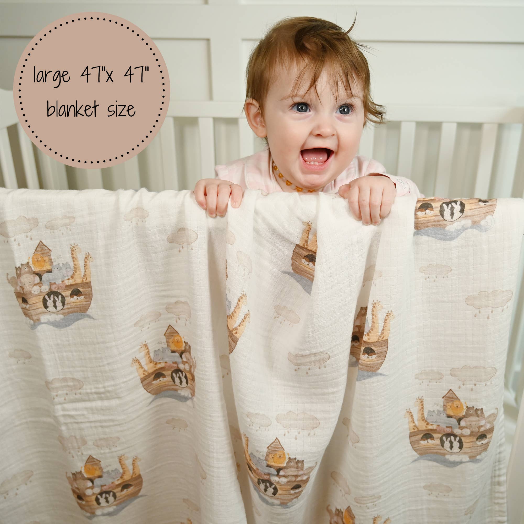 Noah's Ark Cotton Muslin Swaddle Blanket - Magnolia BabySwaddle Blanket