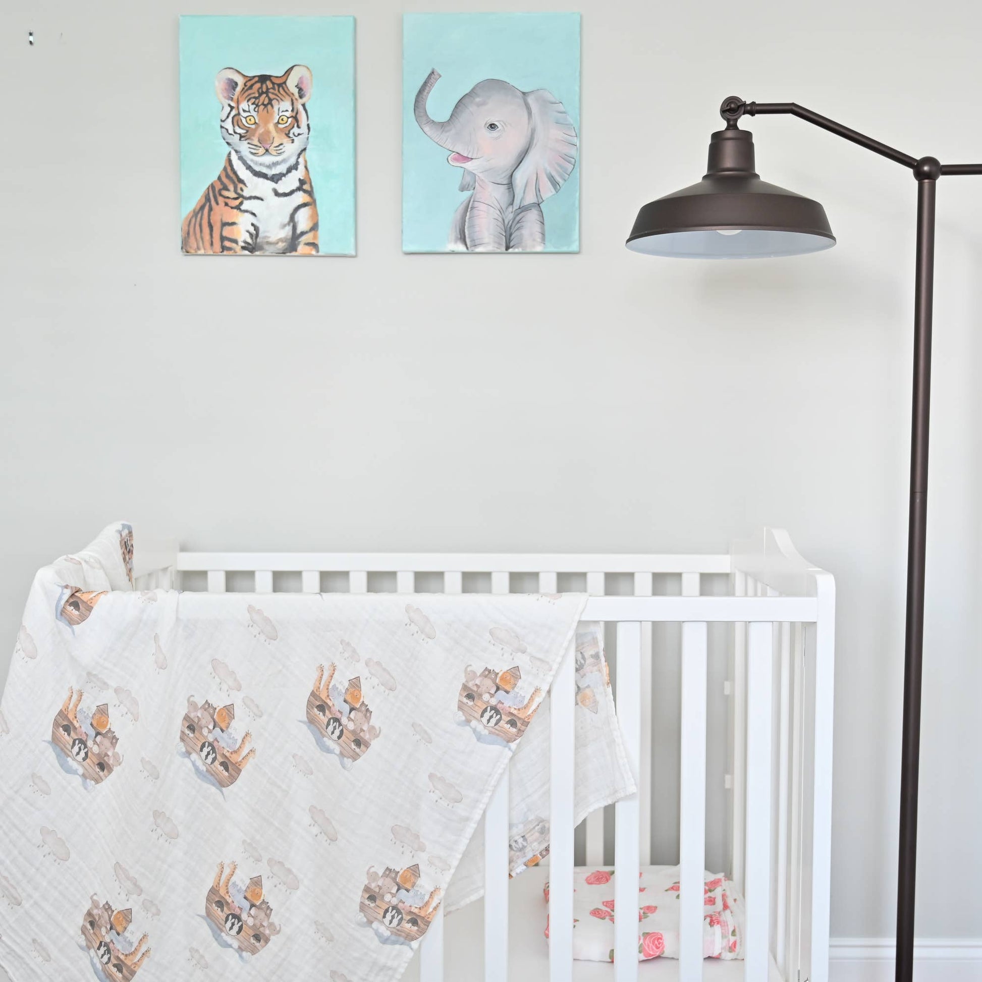 Noah's Ark Cotton Muslin Swaddle Blanket - Magnolia BabySwaddle Blanket