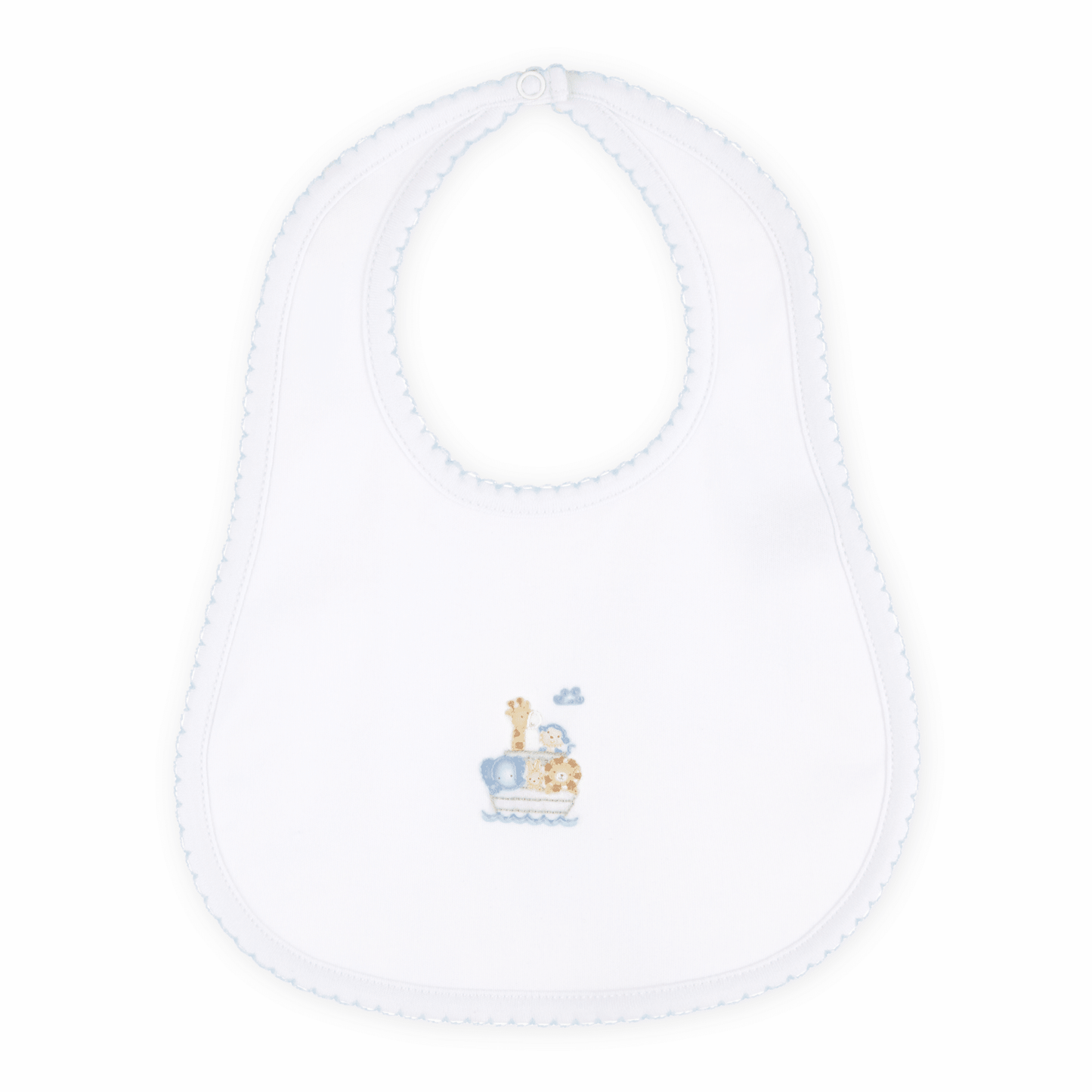 Noah's Ark Hand - Embroidered Bib - Light Blue - Magnolia BabyBib