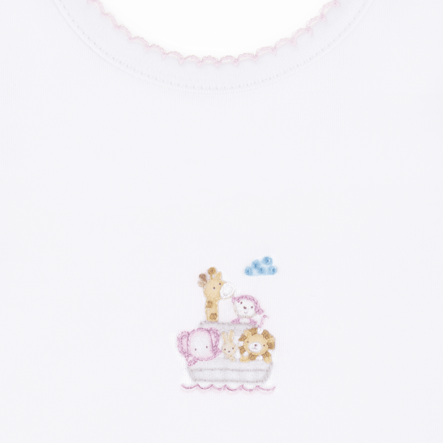 Noah's Ark Hand - Embroidered Bib - Pink - Magnolia BabyBib