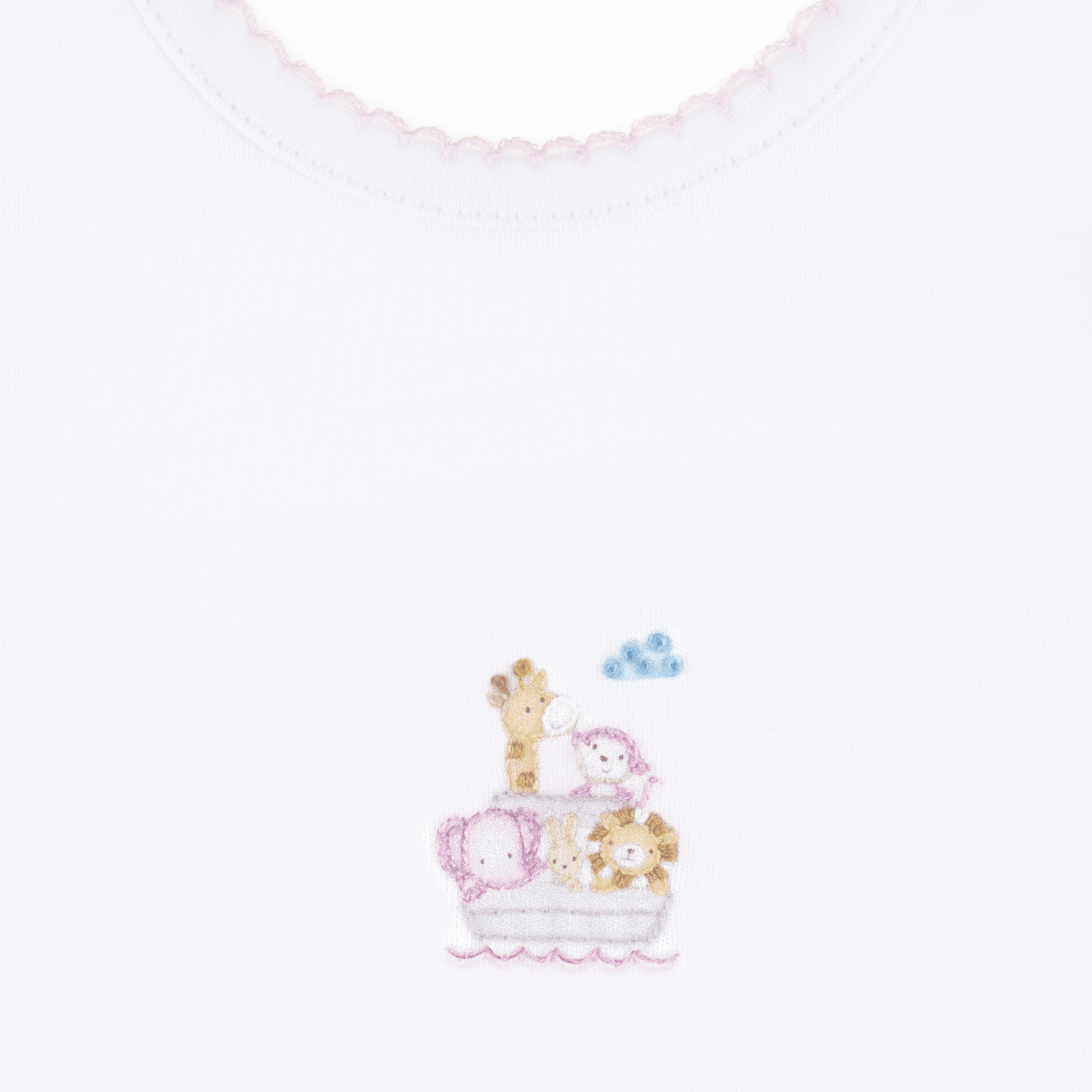 Noah's Ark Hand - Embroidered Bib - Pink - Magnolia BabyBib