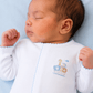 Noah's Ark Hand - Embroidered Footie - Light Blue - Magnolia BabyFootie