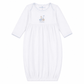 Noah's Ark Hand - Embroidered Gathered Gown - Light Blue - Magnolia BabyGown