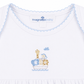 Noah's Ark Hand - Embroidered Gathered Gown - Light Blue - Magnolia BabyGown