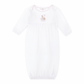 Noah's Ark Hand - Embroidered Gathered Gown - Pink - Magnolia BabyGown