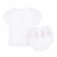 Noah's Ark Hand - Embroidered Ruffle Diaper Cover Set - Pink - Magnolia BabyDiaper Cover
