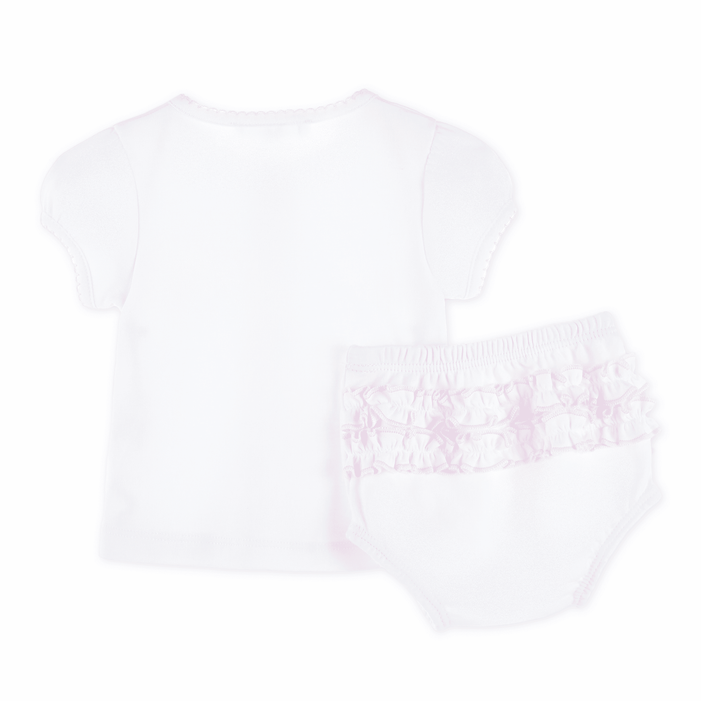 Noah's Ark Hand - Embroidered Ruffle Diaper Cover Set - Pink - Magnolia BabyDiaper Cover