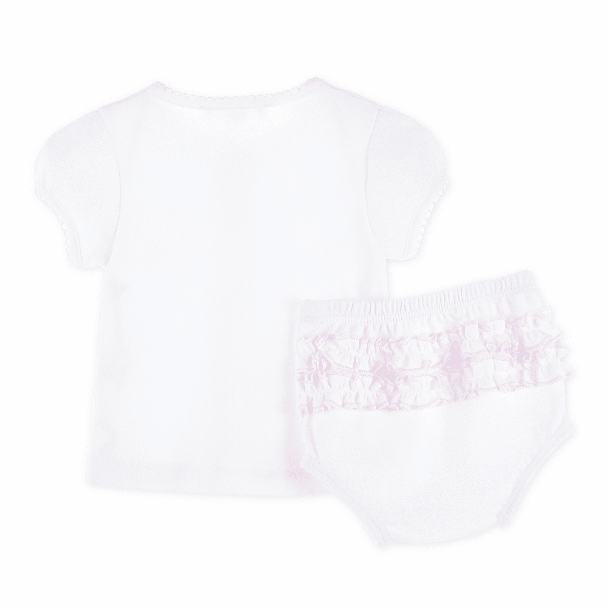 Noah's Ark Hand - Embroidered Ruffle Diaper Cover Set - Pink - Magnolia BabyDiaper Cover