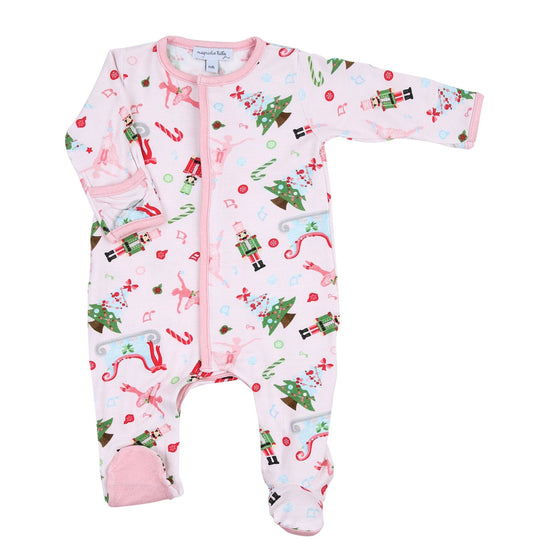 Nutcracker Joy Pink Printed Footie - Magnolia BabyFootie