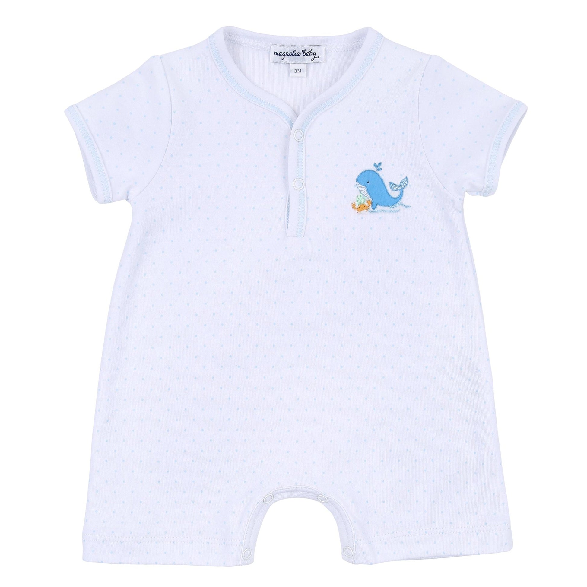 Ocean Bliss Blue Embroidered Short Playsuit - Magnolia BabyShort Playsuit