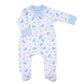 Ocean Bliss Blue Print Zip Footie - Magnolia BabyFootie