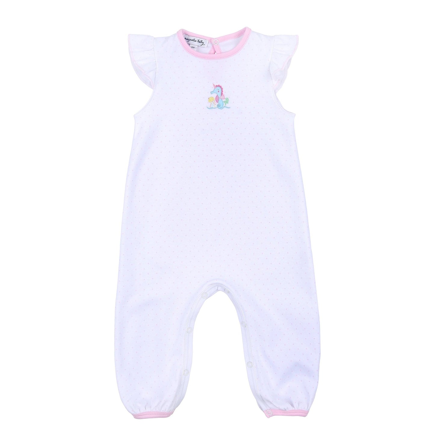 Ocean Bliss Pink Embroidered Flutters Playsuit - Magnolia BabyPlaysuit