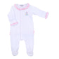 Ocean Bliss Pink Embroidered Ruffle Footie - Magnolia BabyFootie