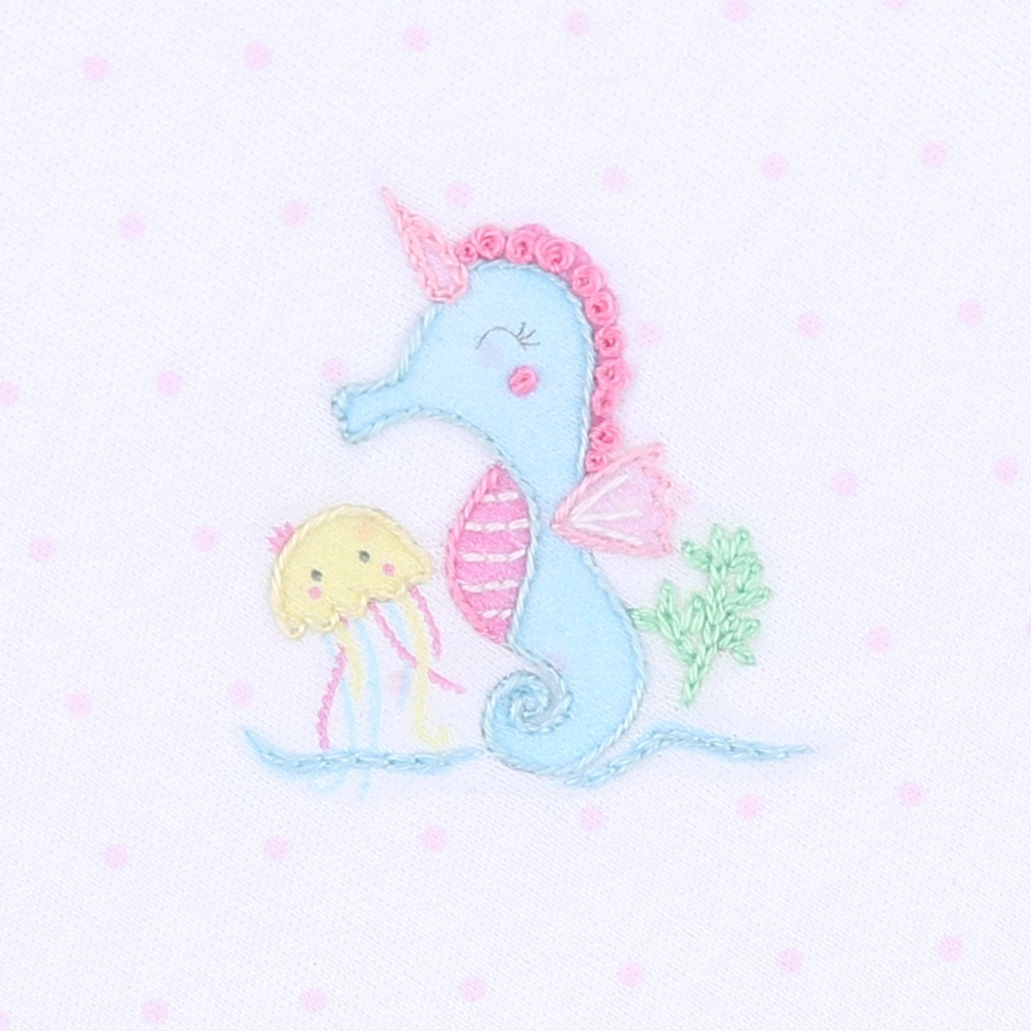 Ocean Bliss Pink Infant Embroidered Flutters Bubble - Magnolia BabyBubble