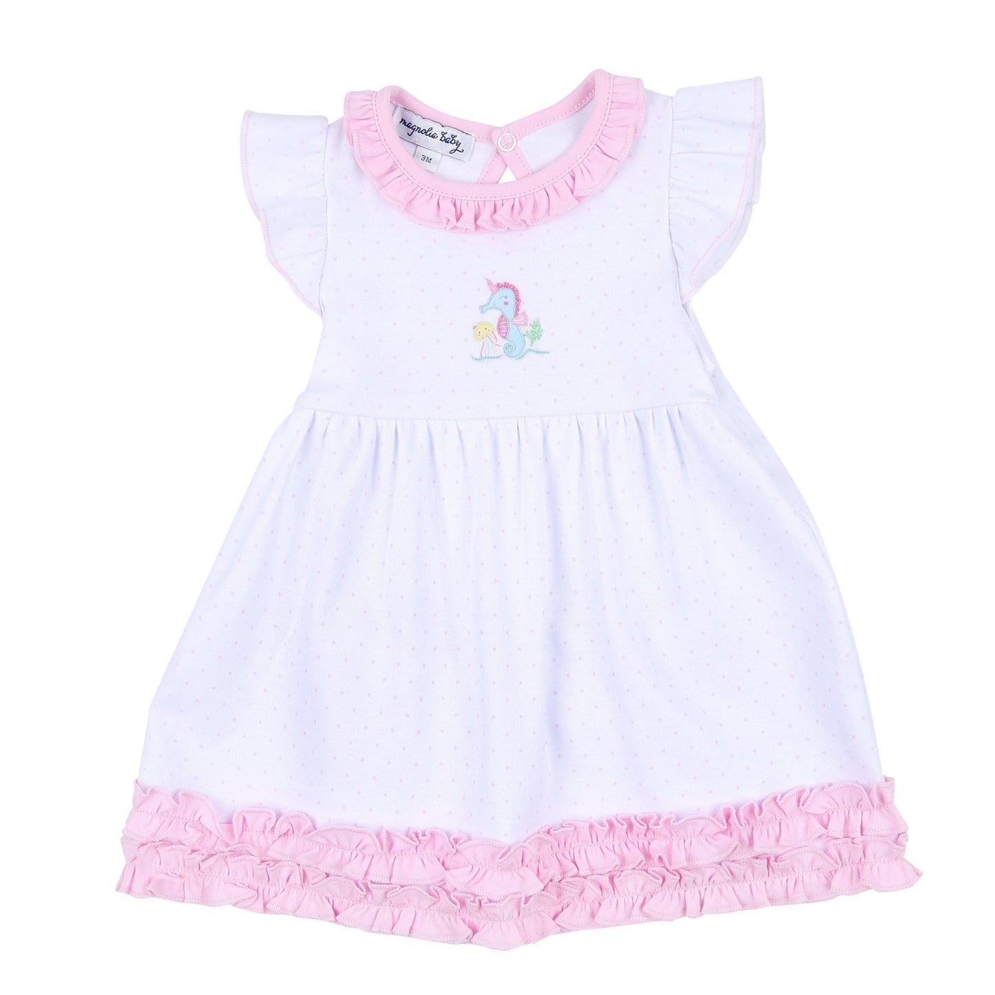 Ocean Bliss Pink Infant Embroidered Flutters Dress Set - Magnolia BabyDress