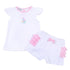 Ocean Bliss Pink Infant Embroidered Ruffle Flutters Short Set - Magnolia BabyShort Set