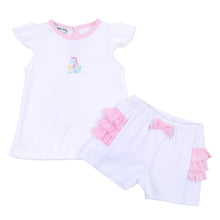  Ocean Bliss Pink Infant Embroidered Ruffle Flutters Short Set - Magnolia BabyShort Set