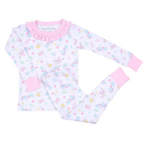  Ocean Bliss Pink Ruffle Long Pajamas - Magnolia BabyLong Pajamas