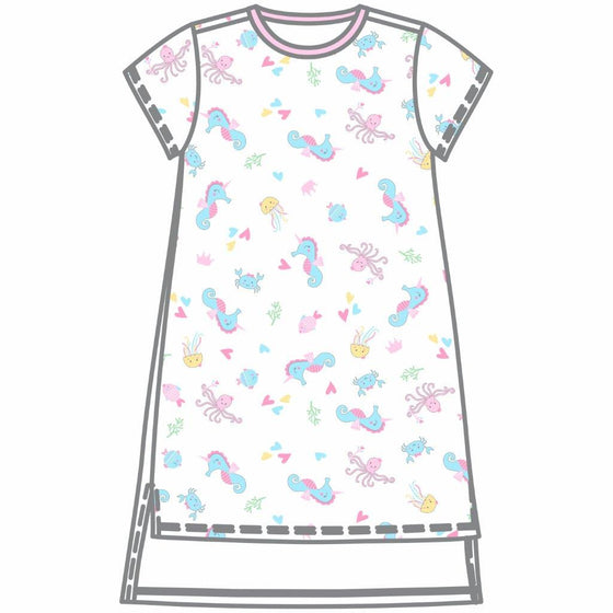 Ocean Bliss Pink Toddler Nightdress - Magnolia BabyNightdress
