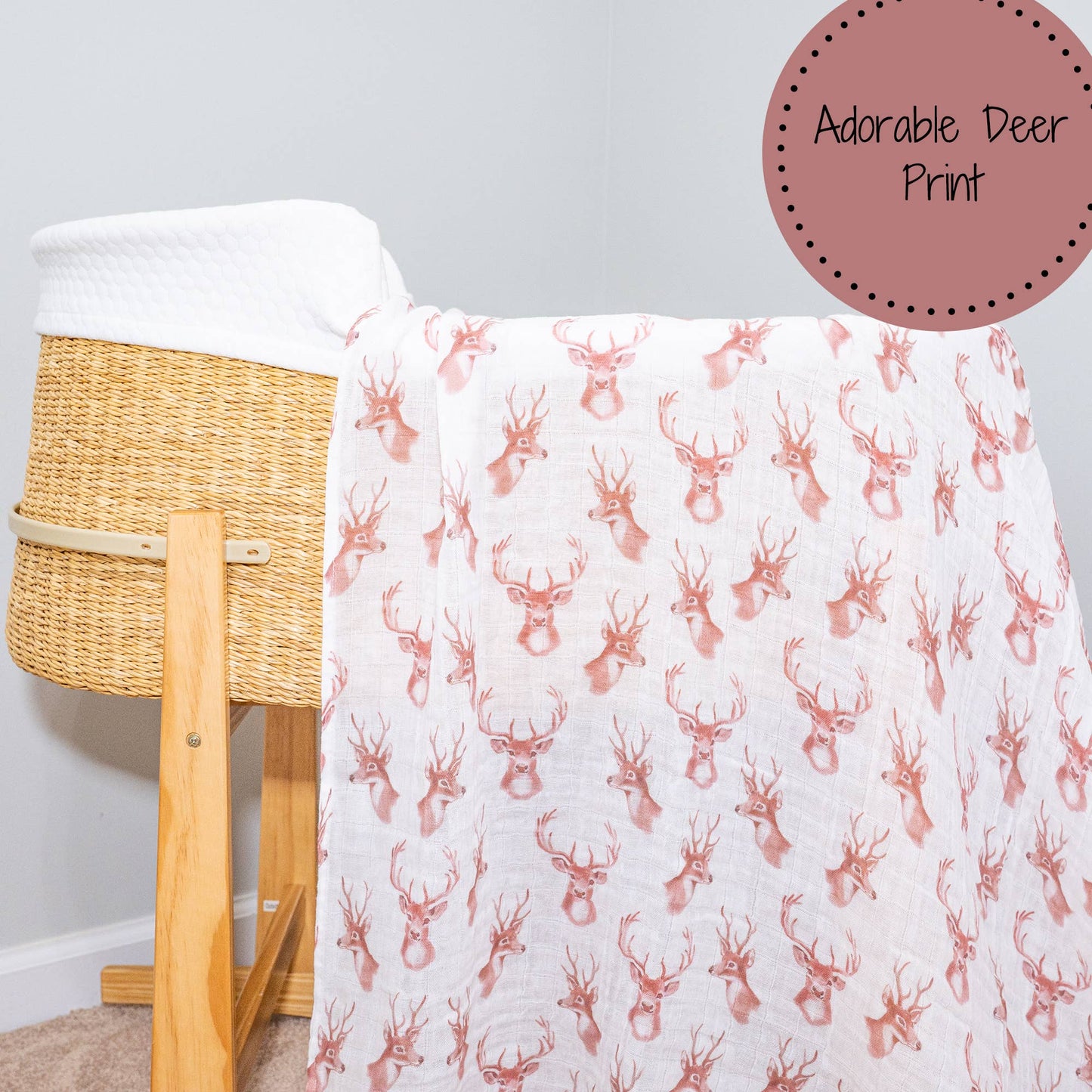 Oh Deer Baby Muslin Swaddle Blanket - Magnolia BabySwaddle Blanket