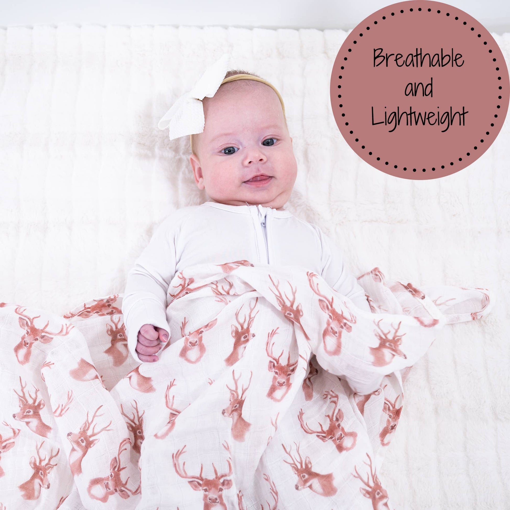 Oh Deer Baby Muslin Swaddle Blanket - Magnolia BabySwaddle Blanket