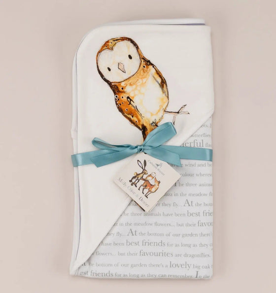 Olive Owl Hooded Baby Blanket - Magnolia BabyBlanket