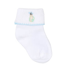  On the Green Blue Embroidered Socks - Magnolia BabySocks