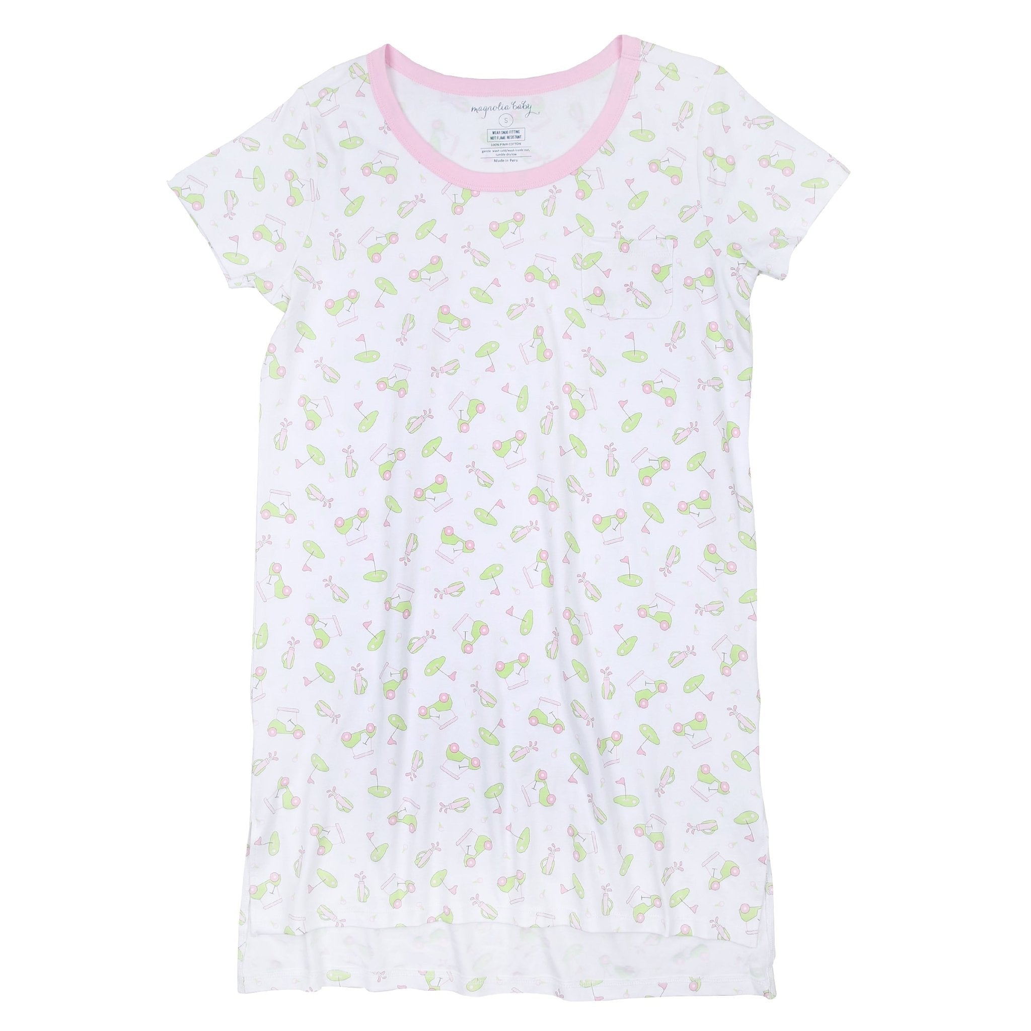 On the Green Pink Women's Night Short Sleeve Shirt - Magnolia BabyNight Shirt